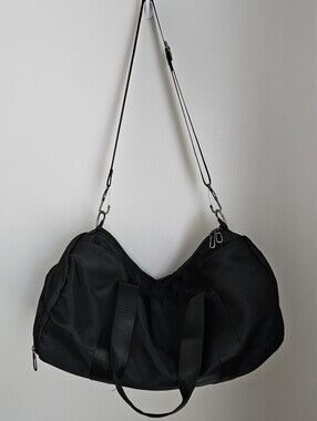 HALARA Black Nylon Shoulder Duffel